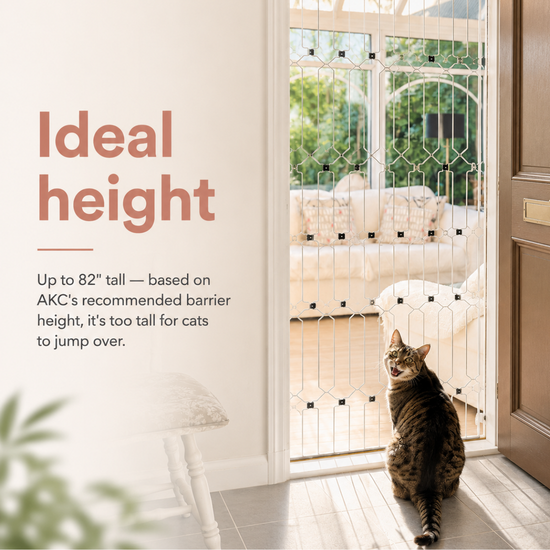 Full Height Cat Gate – No-Drill Indoor Cat Barrier