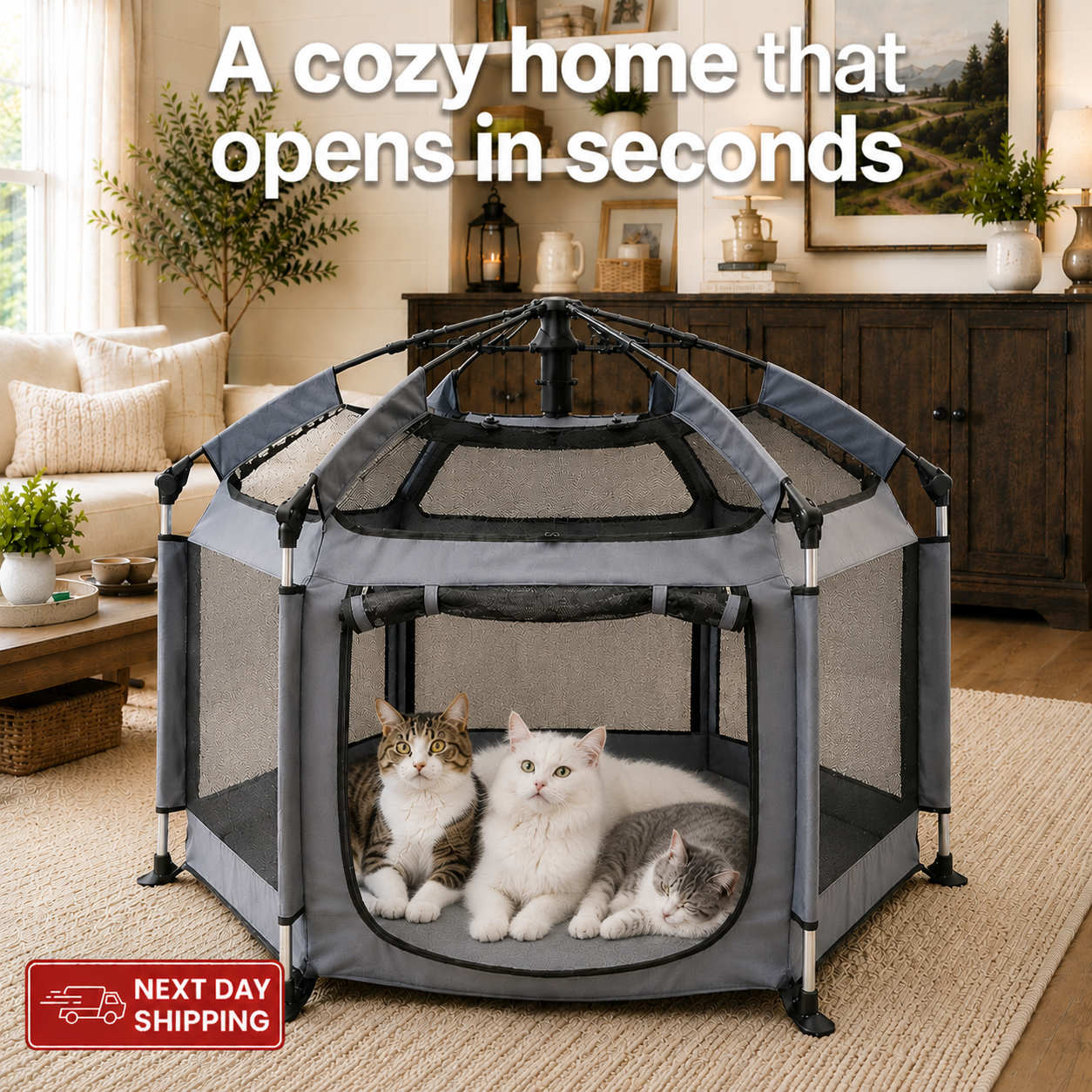 Pop-Up Portable Cat Play Tent