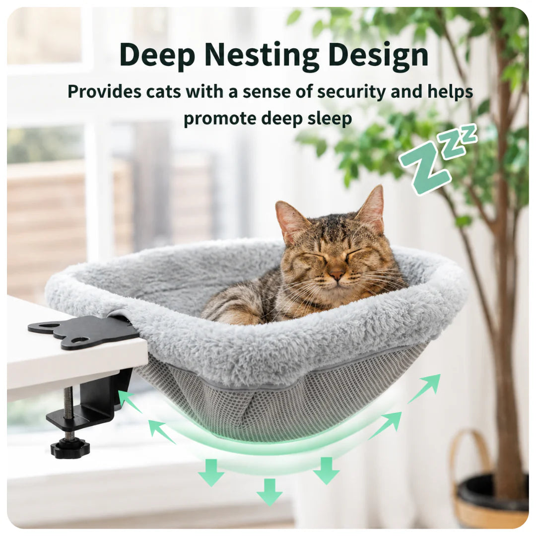 Cat Desk Bed – Clamp-On Hammock for Indoor Cats